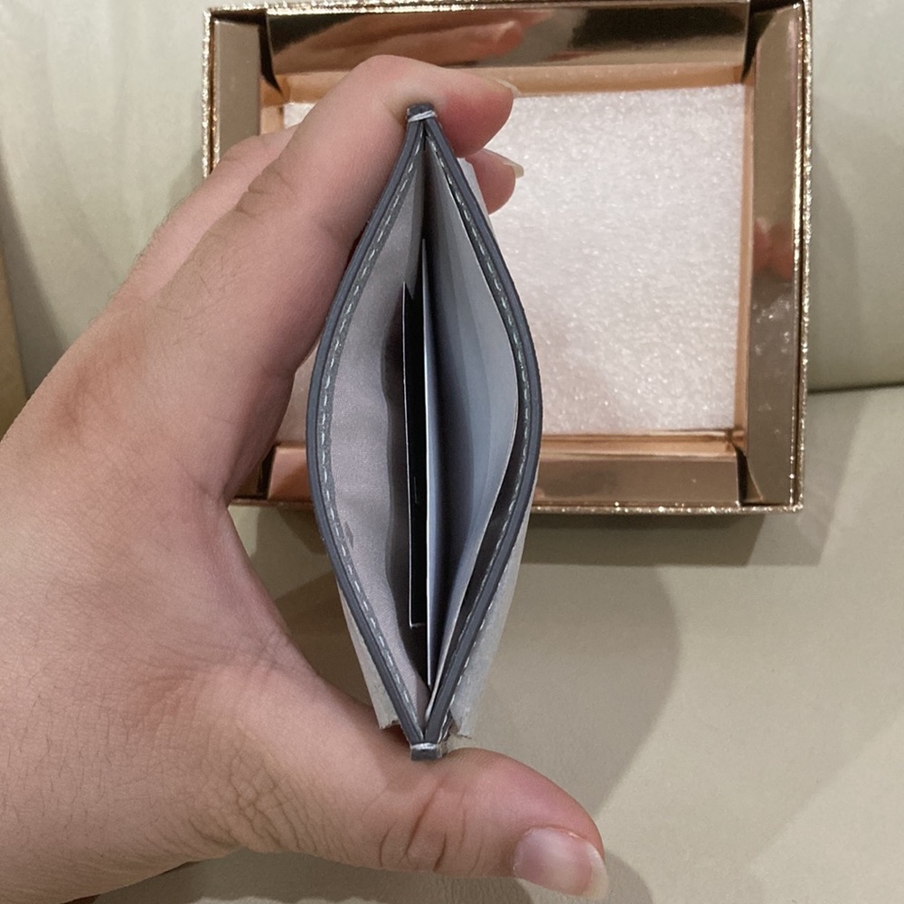 NWT Kate Spade Lunar Night Silver Sparkle Glitter Boxed Small Card Holder Wallet - Picture 7 of 15